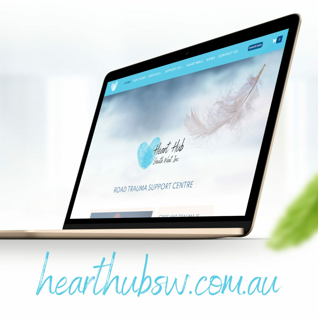 Heart Hub laptop mock